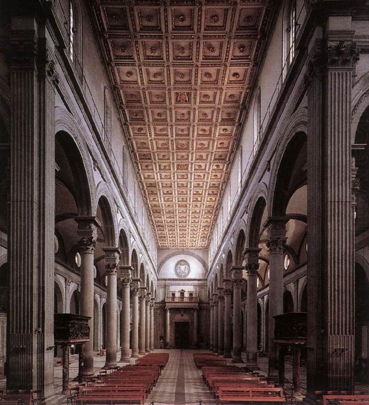 The nave of the church, BRUNELLESCHI, Filippo